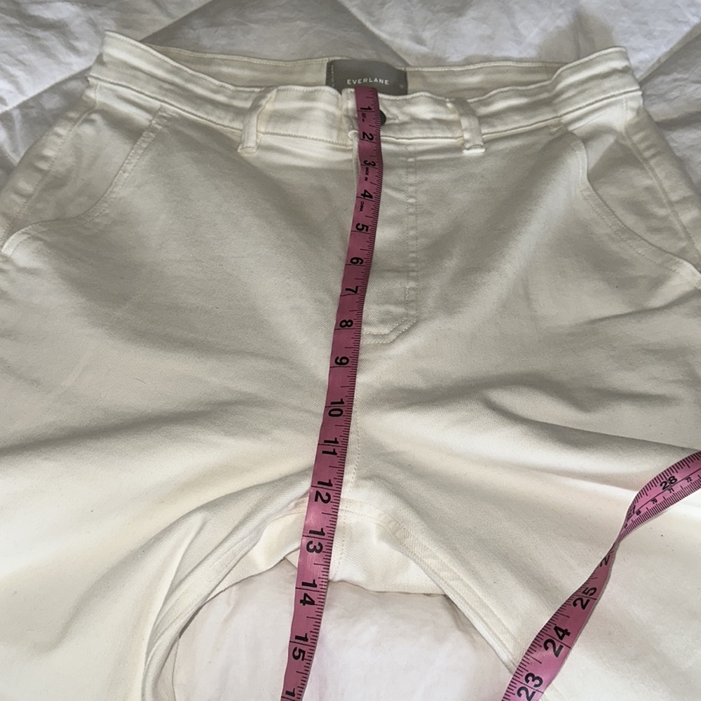 EVERLANE The Straight-Leg Crop Sz 12 Regular in Bone Cream Stretch cropped. - Picture 11 of 15